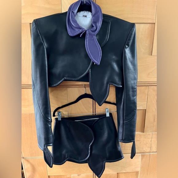NWOT JAGNE Leather MARIEME Jacket and Leather shirt suit - Picture 2 of 16